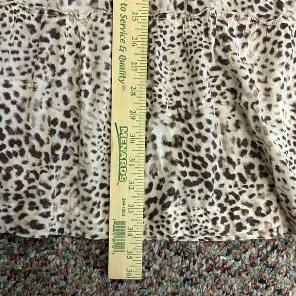 Lola Australia Ivory Brown Leopard Print V-Neck 3/4 Sleeve Tiered Dress Size M - Picture 12 of 12